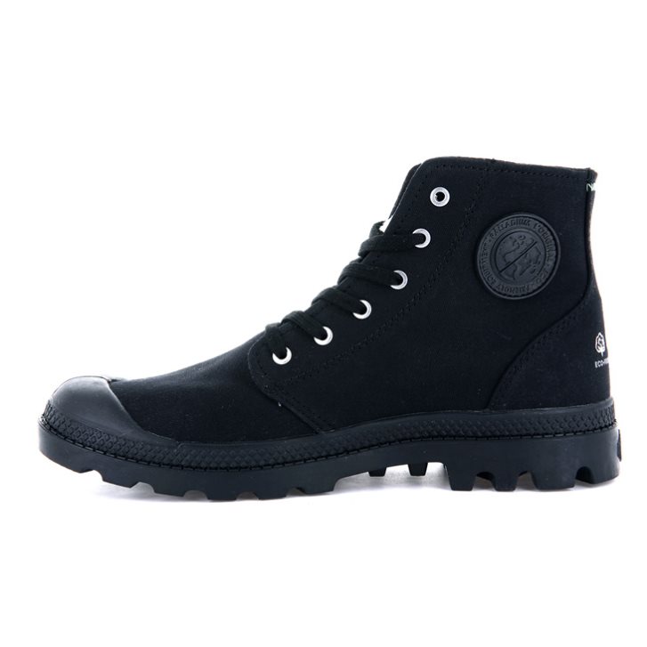 Bottes Palladium Pampa Hi Organic II Femme Noir | FR KIU546E